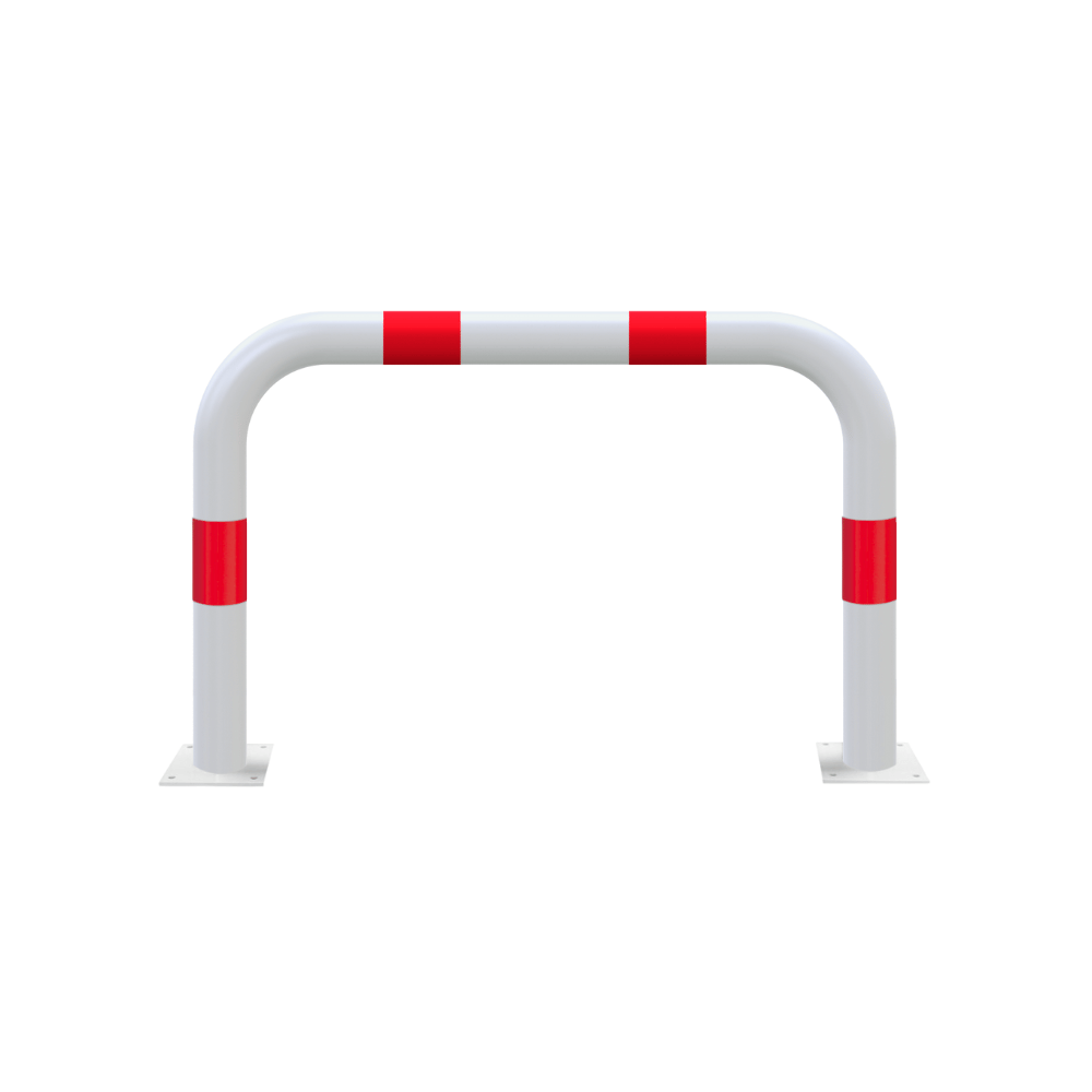 Aanrijdbeveiliging beugel Ø76 mm | Wit-rood | Laadpaal bescherming