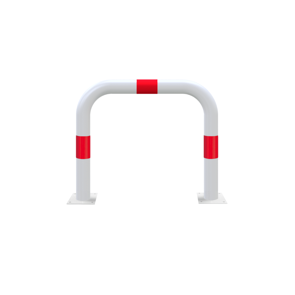Aanrijdbeveiliging beugel Ø76 mm | Wit-rood | Laadpaal bescherming
