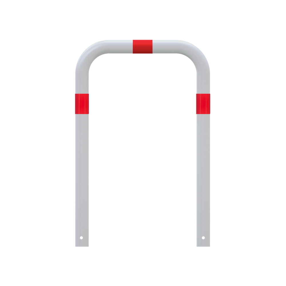 Aanrijdbeveiliging beugel Ø76 mm | Wit-rood | Laadpaal bescherming
