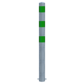 Verzinkt-groene aanrijdbeveiliging paal, Ø102 mm, met betonverankering.