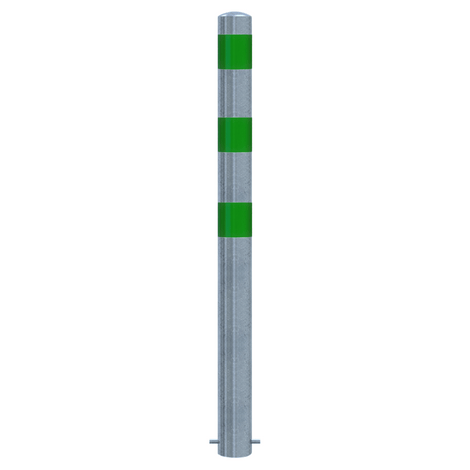 Verzinkt-groene aanrijdbeveiliging paal, Ø102 mm, met betonverankering.