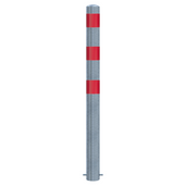 Verzinkt-rode aanrijdbeveiliging paal Ø102 mm met betonverankering.