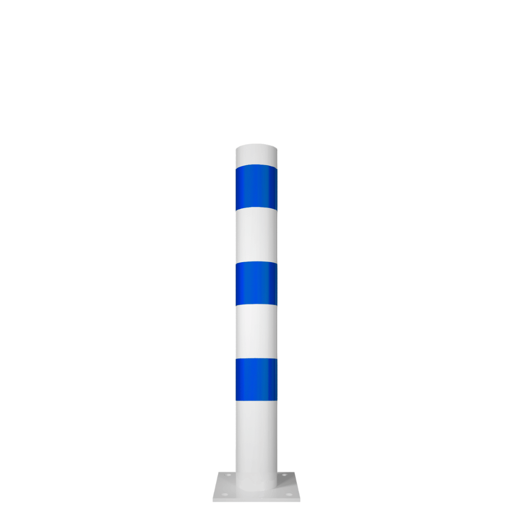 Aanrijdbeveiliging paal Ø76-102 mm | Wit-blauw | Laadpaal bescherming