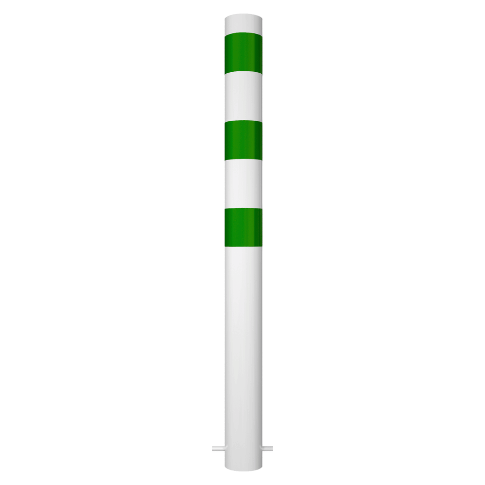 Aanrijdbeveiliging paal Ø76-102 mm | Wit-groen | Laadpaal bescherming