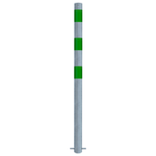 Verzinkt-groene aanrijdbeveiliging paal, Ø76 mm, voor betonverankering.