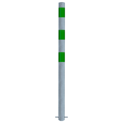 Verzinkt-groene aanrijdbeveiliging paal, Ø76 mm, voor betonverankering.