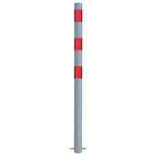 Verzinkt-rode aanrijdbeveiliging paal Ø76 mm voor betonverankering.