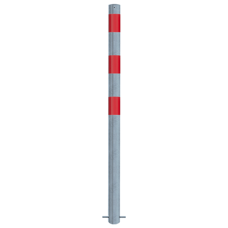 Verzinkt-rode aanrijdbeveiliging paal Ø76 mm voor betonverankering.