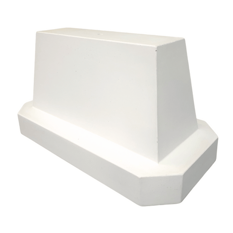 Wit betonnen afzetblok van 175 kg met hijspunt, robuust en functioneel.