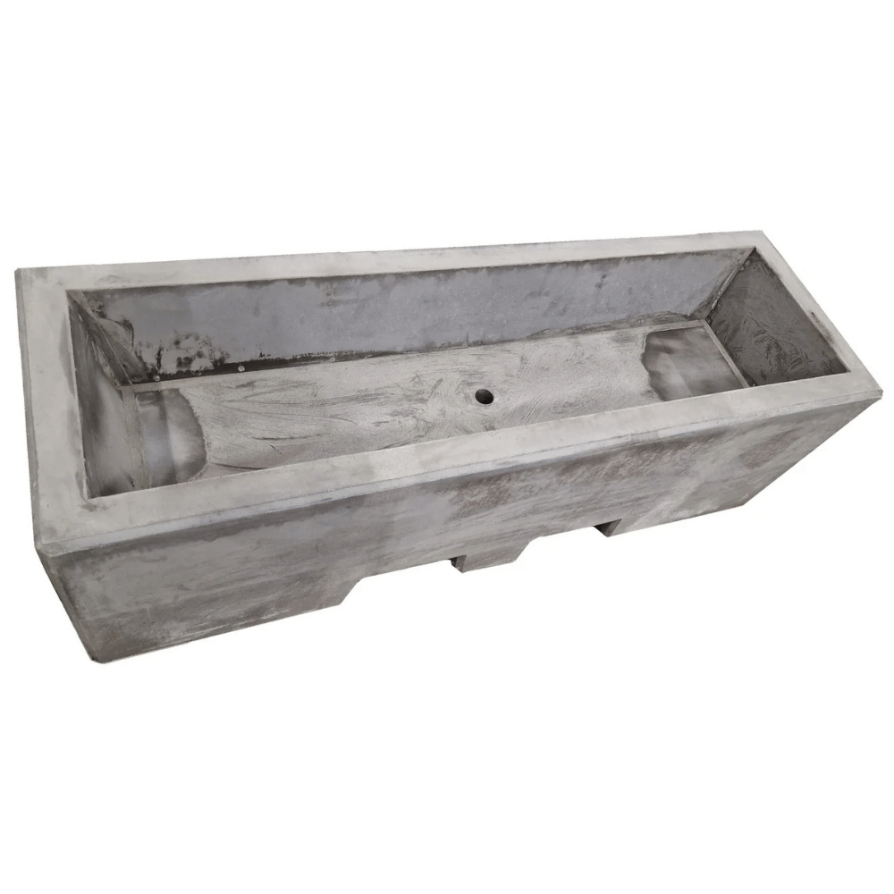 Betonnen plantenbak met lepelgaten | 165x50x50 cm | Antraciet beton