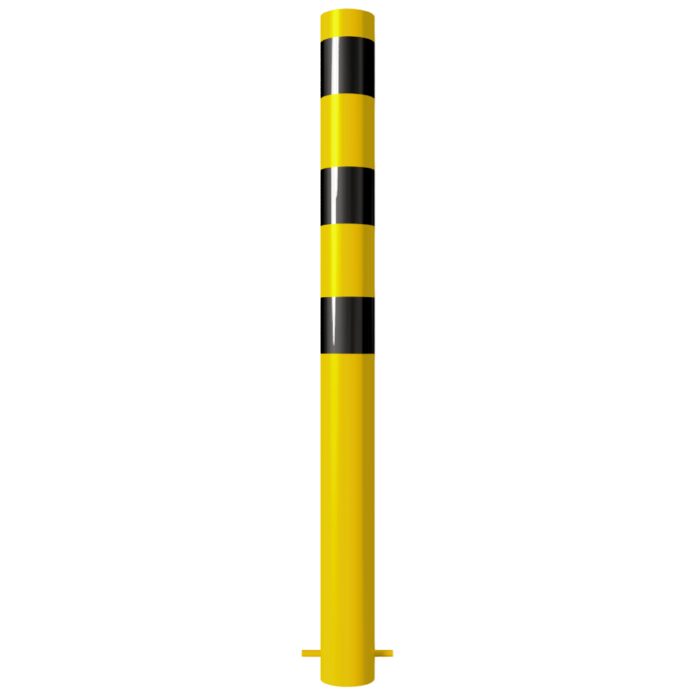 Afzetpaal Ø102 mm | Geel-zwart | Voor verankering in beton of op voetplaat