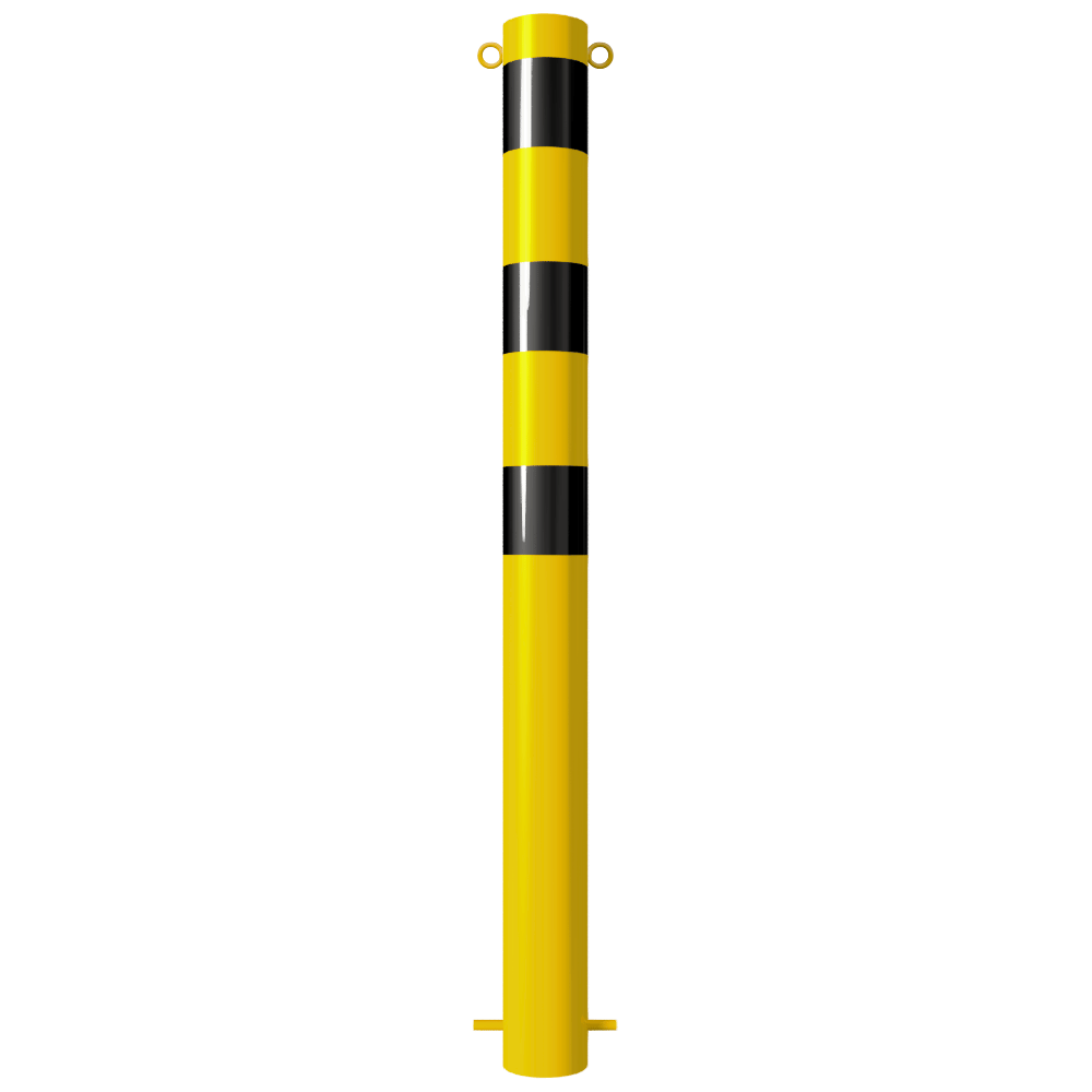 Afzetpaal Ø102 mm | Geel-zwart | Voor verankering in beton of op voetplaat
