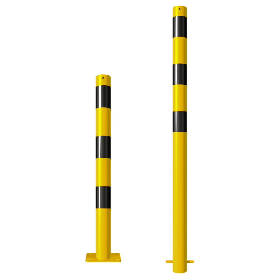Afzetpaal Ø76 mm | Geel-zwart | Voor verankering in beton of op voetplaat