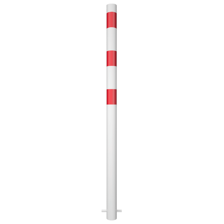 Afzetpaal Ø76 mm | Wit-rood | Voor verankering in beton of op voetplaat
