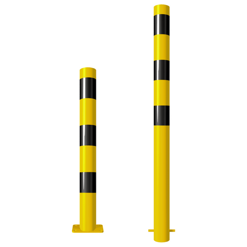 Afzetpaal Ø89 mm | Geel-zwart | Voor verankering in beton of op voetplaat