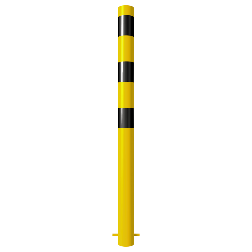 Afzetpaal Ø89 mm | Geel-zwart | Voor verankering in beton of op voetplaat