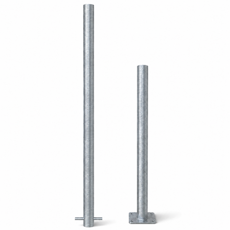 Afzetpaal 60 mm voor betonverankering of met voetplaat