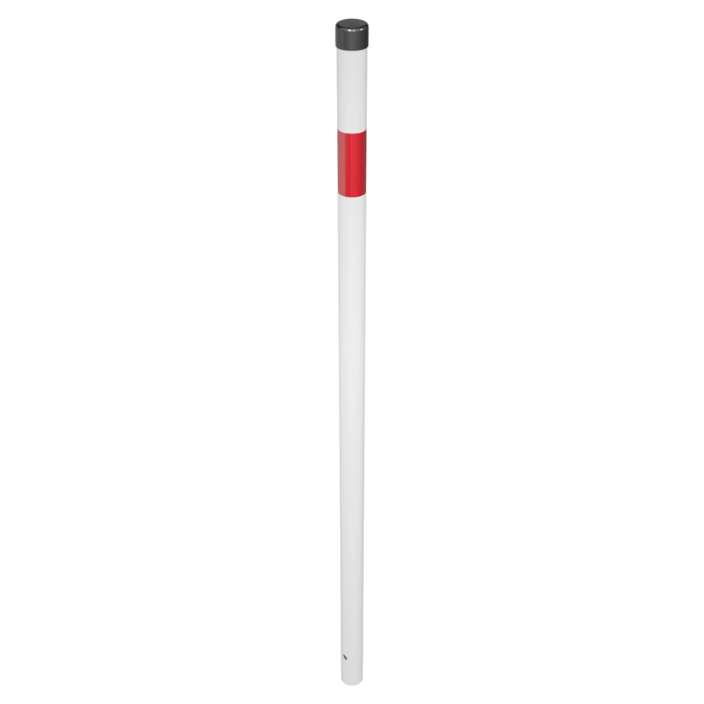 Kettingpaal Ø42 mm | Wit-rood | Voor verankering in beton of op voetplaat