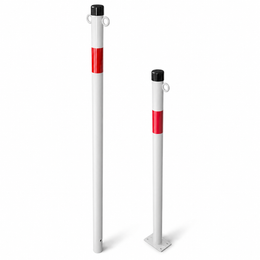 Kettingpaal Ø42 mm in wit-rood voor verankering in beton of met voetplaat