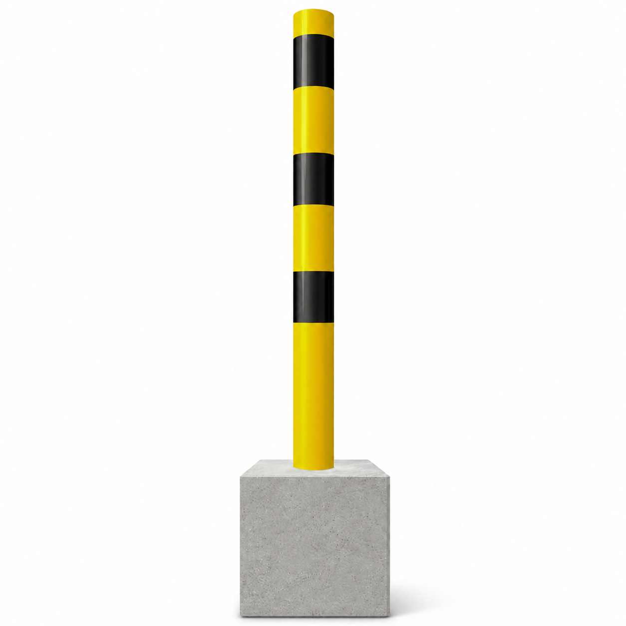 Afzetpaal met betonvoet Ø60-102 mm in geel-zwart