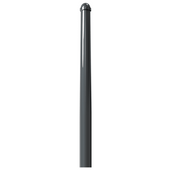 Donkergrijze afzetpaal Ø102 mm met helm kop, vast in de grond voor betonverankering.