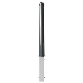 Donkergrijze afzetpaal Ø102 mm met helm kop, uitneembaar voor betonverankering.