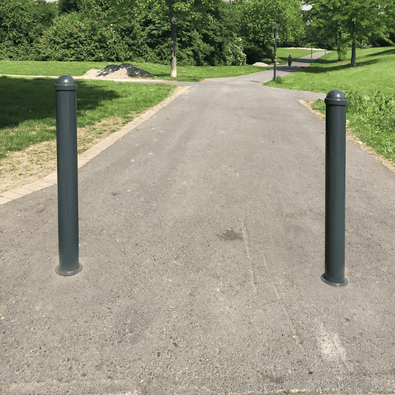 Afzetpaal design | Ø82 mm met ring kop | Montage- en kleuropties