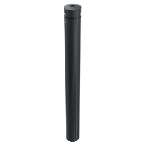 Zwarte design afzetpaal, Ø120 mm, met vlakke kop, voor vaste betonverankering.