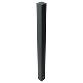 Donkergrijze, vierkante afzetpaal (80x80 mm) met vlakke kop, voor vaste betonverankering.
