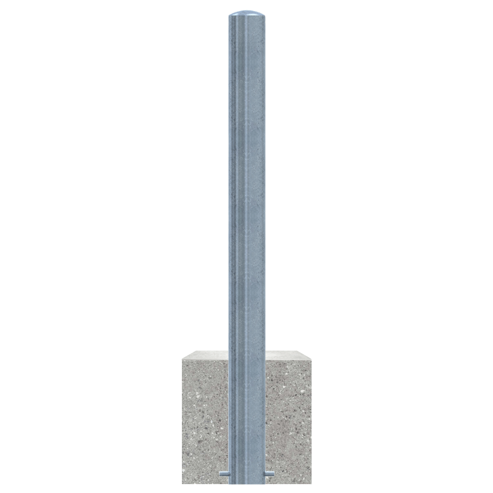 Afzetpaal met betonvoet | Verzinkt staal | Ø60 - 102 mm