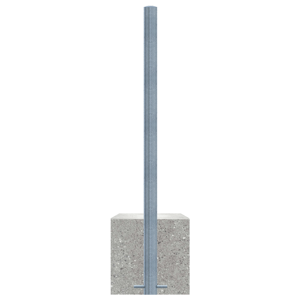Afzetpaal met betonvoet | Verzinkt staal | Ø60 - 102 mm