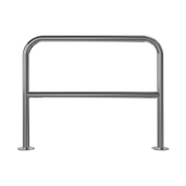 RVS beschermbeugel Ø48 mm, 1000x800 mm, met tussenbuis en voetplaten.