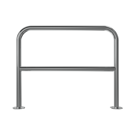 RVS beschermbeugel Ø48 mm, 1000x800 mm, met tussenbuis en voetplaten.