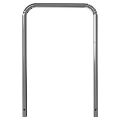 Glanzende RVS beschermbeugel Ø48 mm, 800x1200 mm, voor betonverankering, zonder tussenbuis.