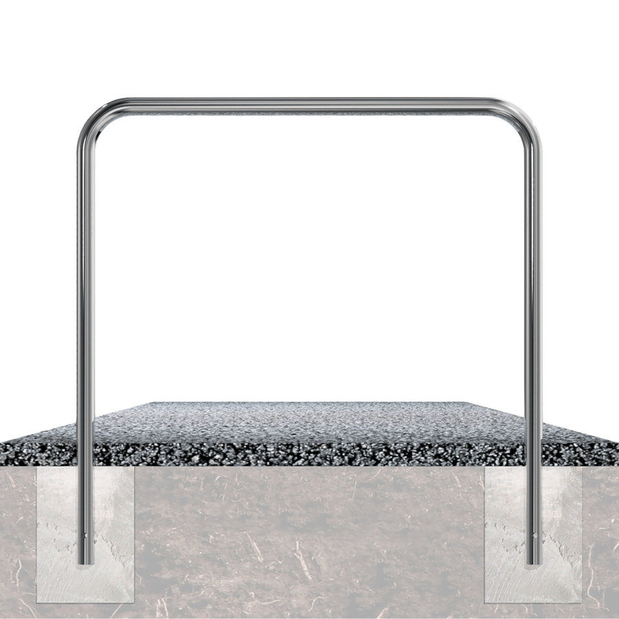 RVS beschermbeugel Ø48 mm | Voor verankering in beton | Zonder tussenbuis