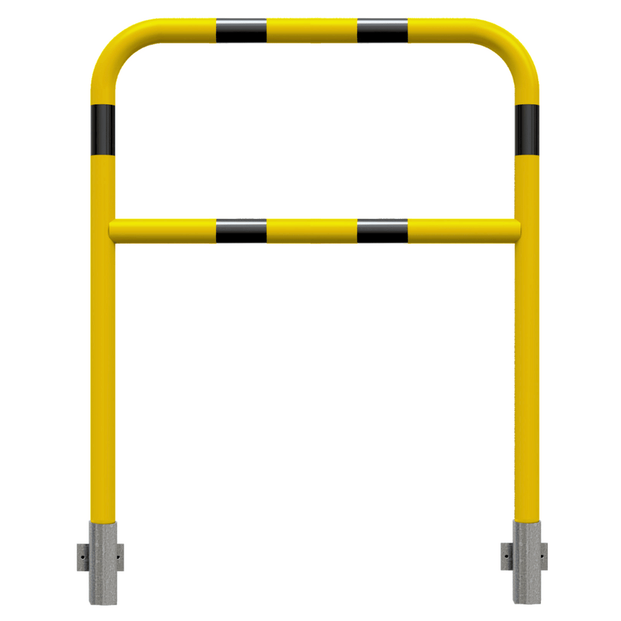 Beschermbeugel Ø48 mm | Geel-zwart | Voor muurbevestiging