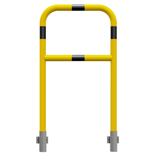 Veiligheidsrailing Ø48 mm | Geel-zwart | Voor muurbevestiging | Afneembaar