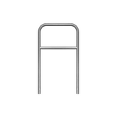 Verzinkt stalen beschermbeugel Ø48 mm, 700x1200 mm, met tussenbuis voor betonverankering.