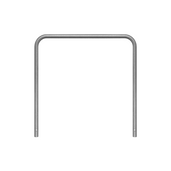 Verzinkt stalen beschermbeugel Ø48 mm, 1200x1200 mm, voor betonverankering, zonder tussenbuis.