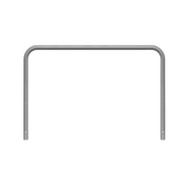 Verzinkt stalen beschermbeugel Ø48 mm, 1500x1000 mm, voor betonverankering.