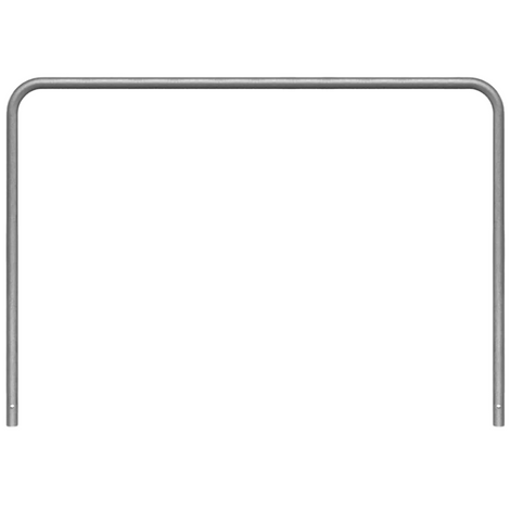 Verzinkt stalen beschermbeugel Ø48 mm, 2000x1400 mm, voor betonverankering.