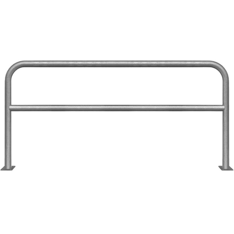 Verzinkt stalen beschermbeugel, Ø60 mm, 2000x1000 mm, met tussenbuis en voetplaat.