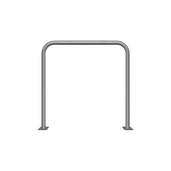 Verzinkt stalen beschermbeugel, Ø48 mm, 1000x1000 mm, met voetplaat, zonder tussenbuis.