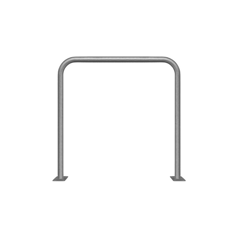 Verzinkt stalen beschermbeugel, Ø48 mm, 1000x1000 mm, met voetplaat, zonder tussenbuis.