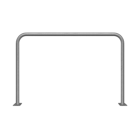 Verzinkt stalen beschermbeugel Ø48 mm, 1500x1000 mm, op voetplaat, zonder tussenbuis.