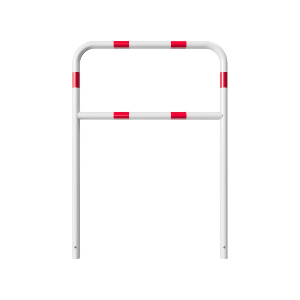 Beschermbeugel Ø48 mm | Wit-rood | Voor verankering in beton | Met tussenbuis
