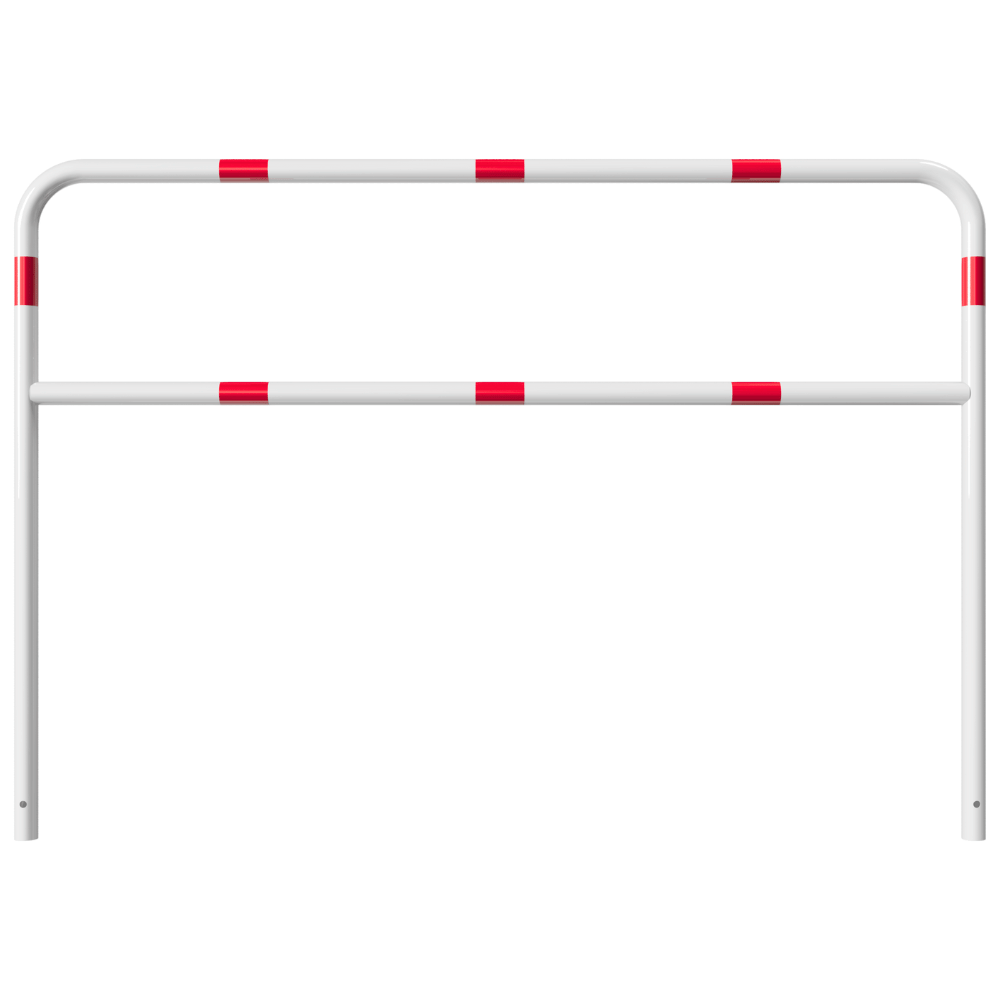 Beschermbeugel Ø48 mm | Wit-rood | Voor verankering in beton | Met tussenbuis