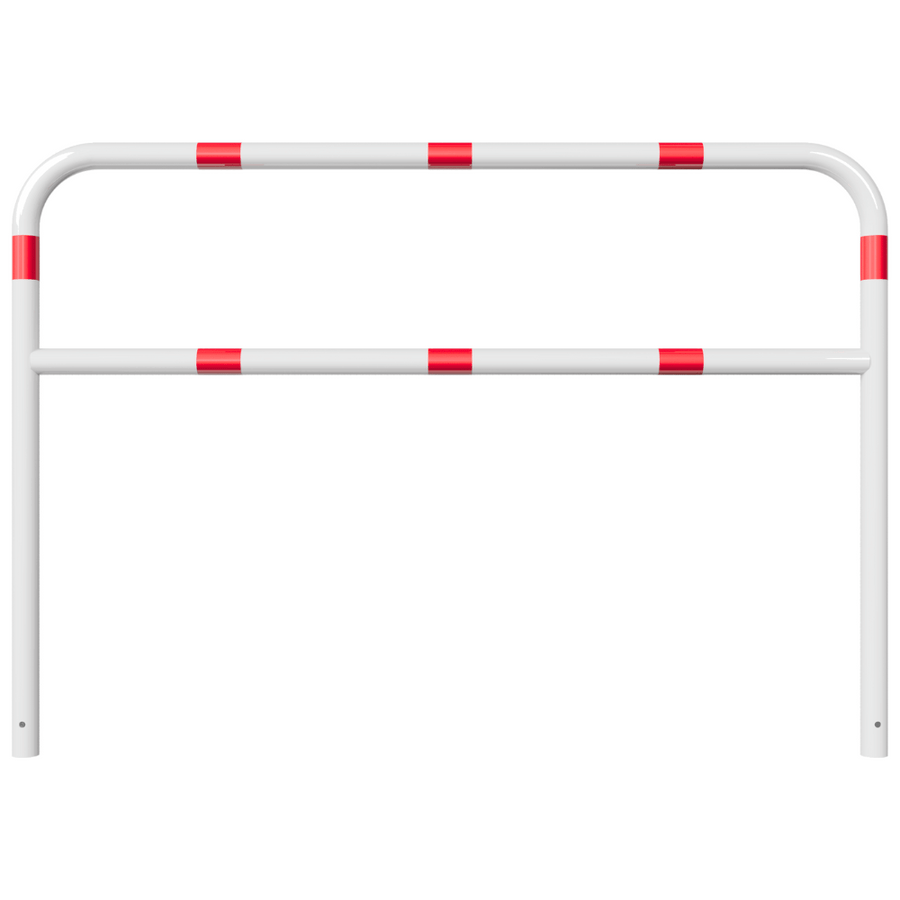 Beschermbeugel Ø60 mm | Wit-rood | Voor verankering in beton | Met tussenbuis