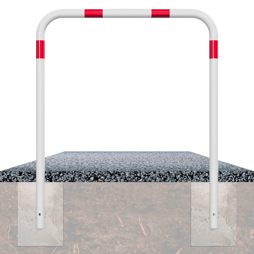 Beschermbeugel Ø48 mm | Wit-rood | Voor verankering in beton | Zonder tussenbuis