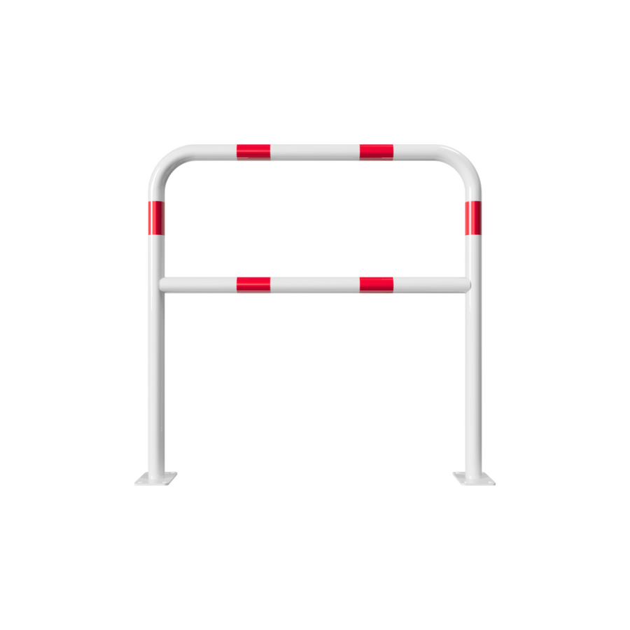 Beschermbeugel Ø48 mm | Wit-rood | Op voetplaat | Met tussenbuis